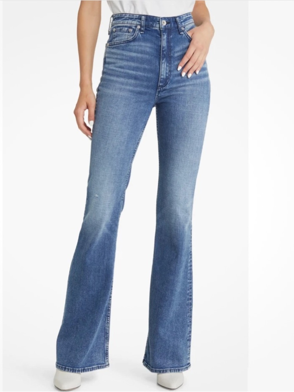 rag & bone Women's Maya High Waist Bootcut Flare Leg Jeans Aquarius Size 27